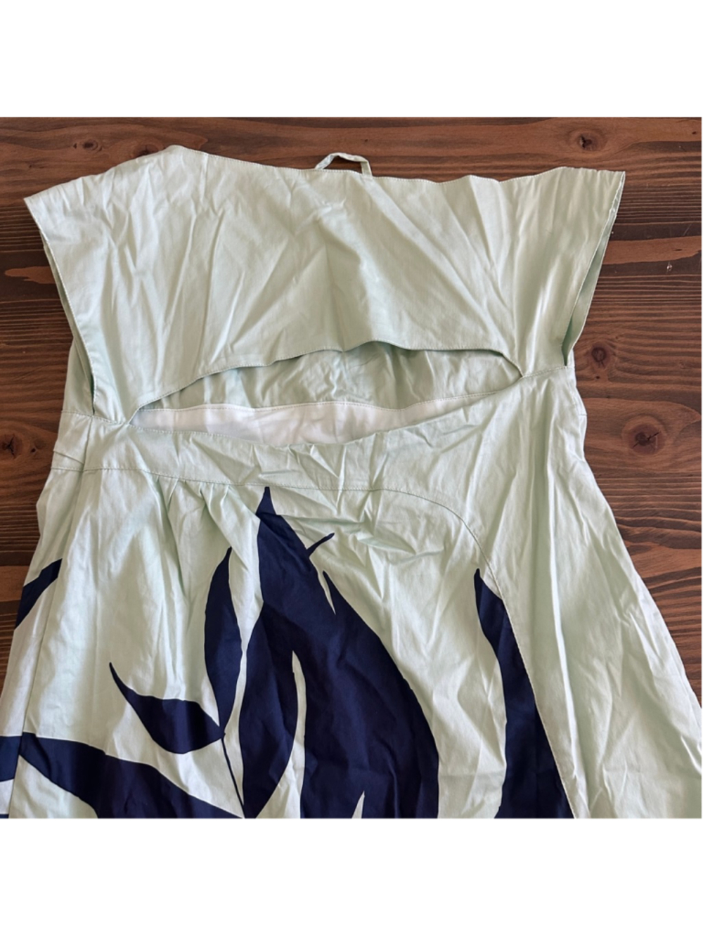 Skunkfunk Leaf Print Mini Dress Womens S Green Blue Organic Cotton - Picture 8 of 14